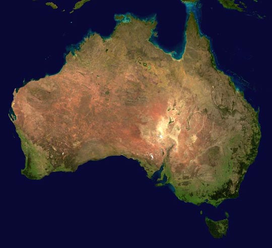 Satellite Photo of Australia